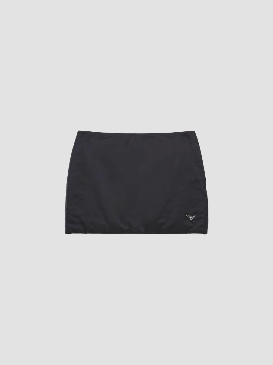 Prada Women's Lightweight Nylon Mini Skirt - Black - Size 12