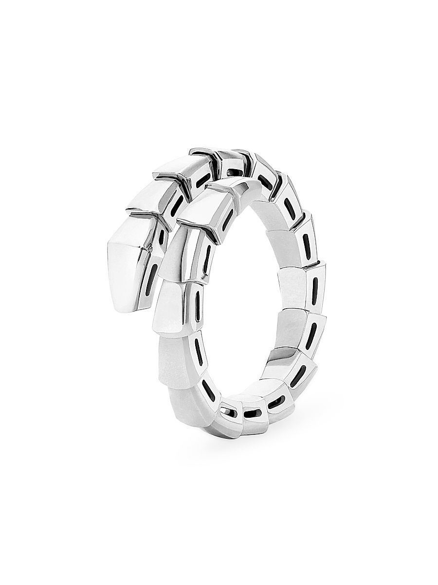 Women's Serpenti Viper 18K White Gold Wrap Ring - White Gold - Size 3