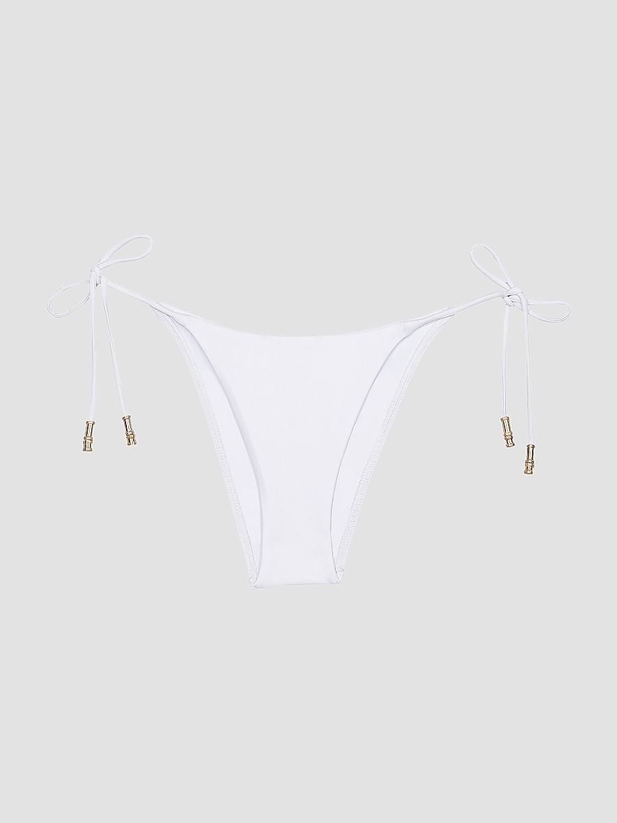 Women's Side-Tie Bikini Bottom - White - Size Large