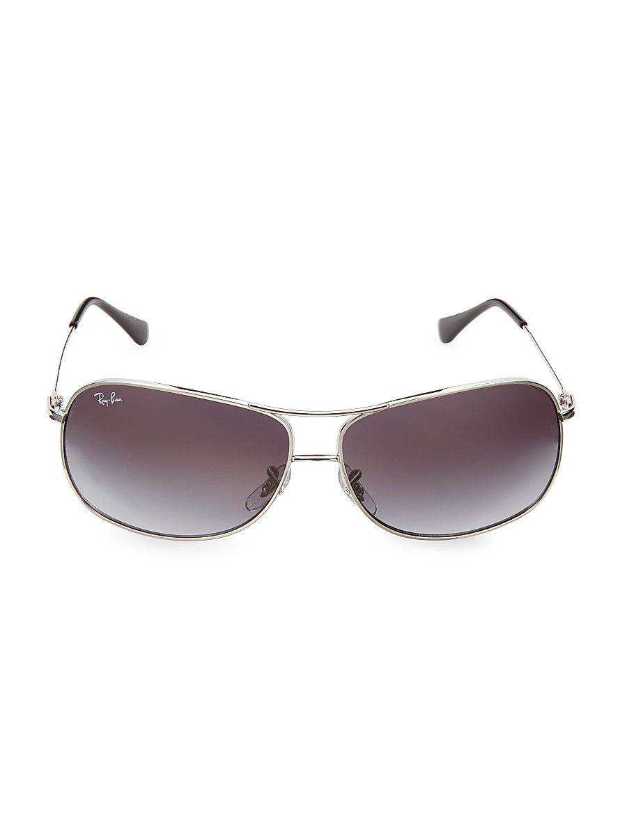RB3267 64MM Square Wrap Aviator Sunglasses - Grad Smoke