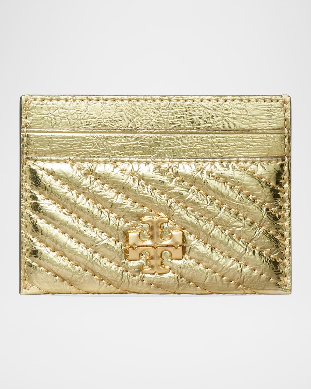 Kira Metallic Quilted Leather Card Case