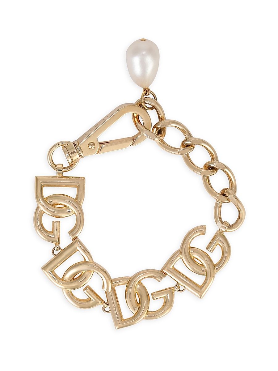 Women's Gold-Plated & Plexiglass Faux Pearl DG Chain Bracelet - Gold