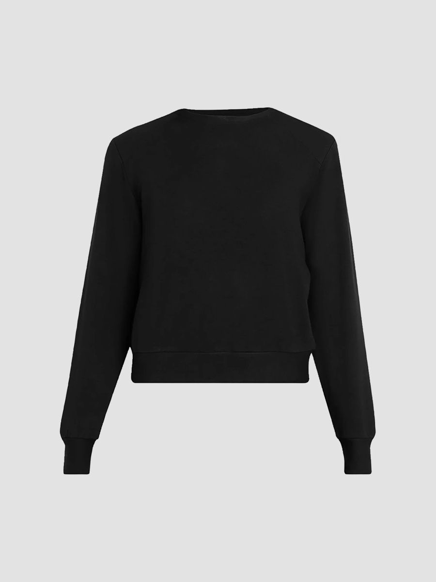 Majestic Filatures Women's French Terry Crewneck Sweater - Noir - Size XS