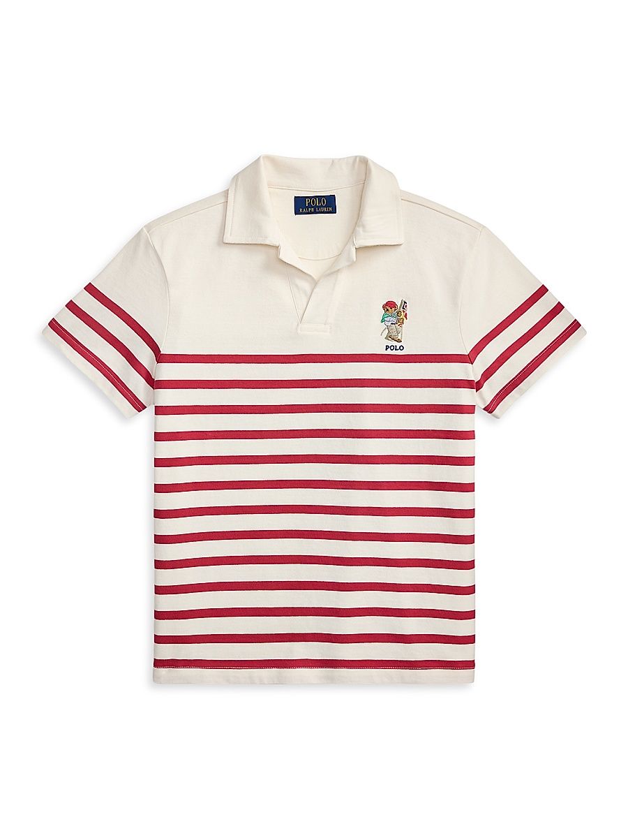 Little Boy's & Boy's Striped Polo Shirt - Nantucket Red Multi - Size 14