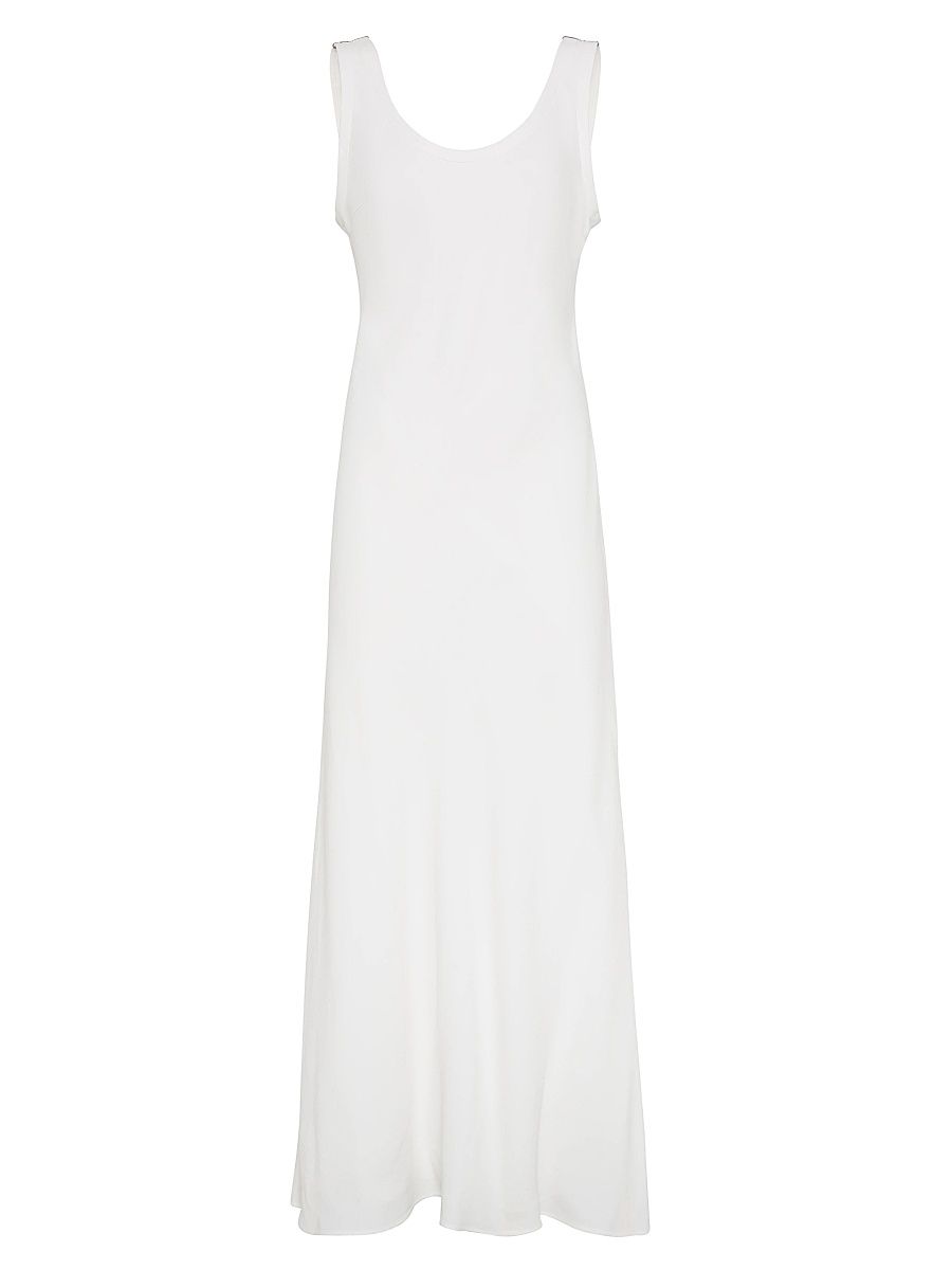Women's Viscose and Linen Fluid Twill Tank Dress - White - Size XXXL