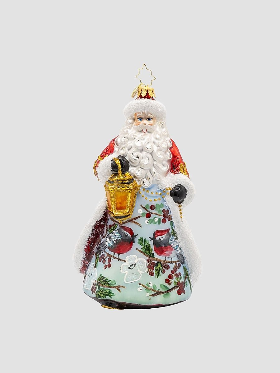 European Santa Cardinal Kris Kringle Glass Ornament