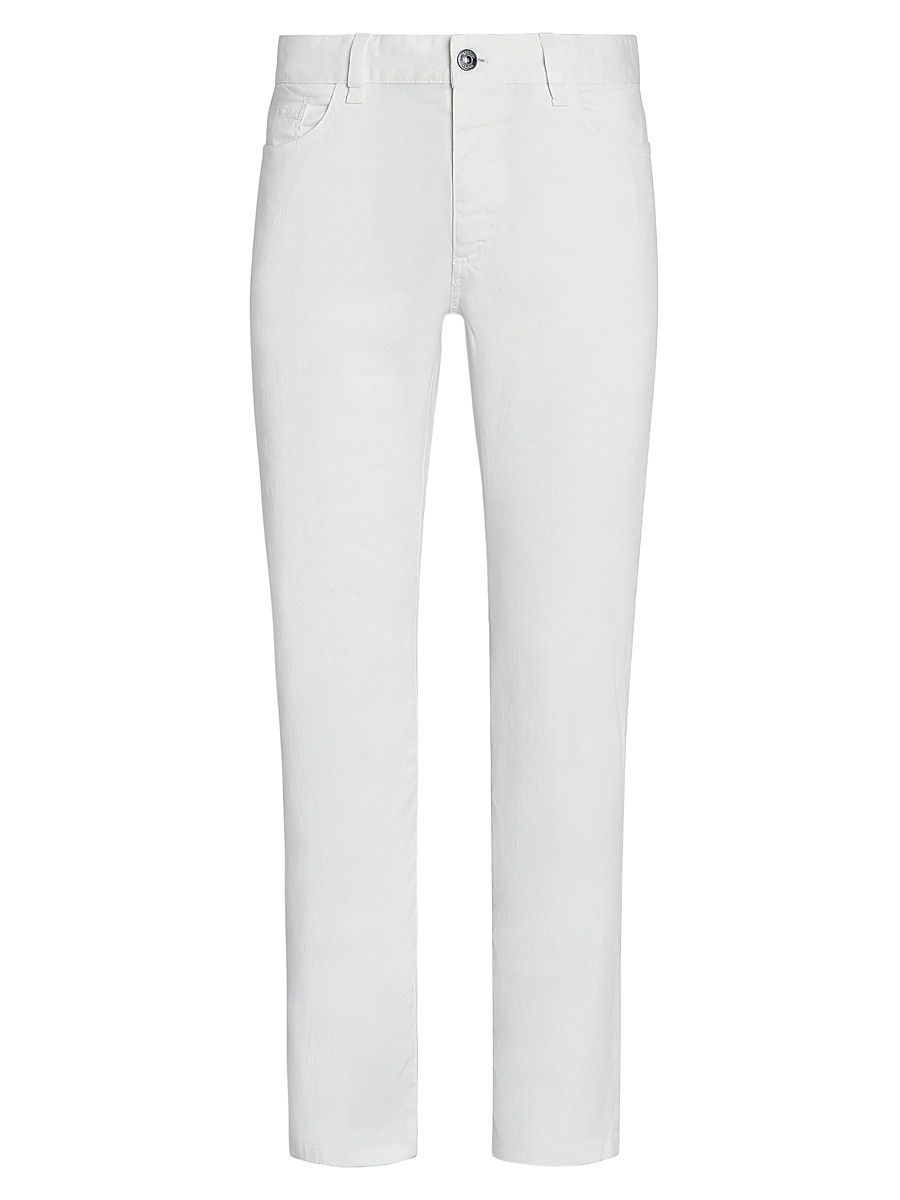 Men's Stretch Linen and Cotton Roccia Jeans - White - Size 38