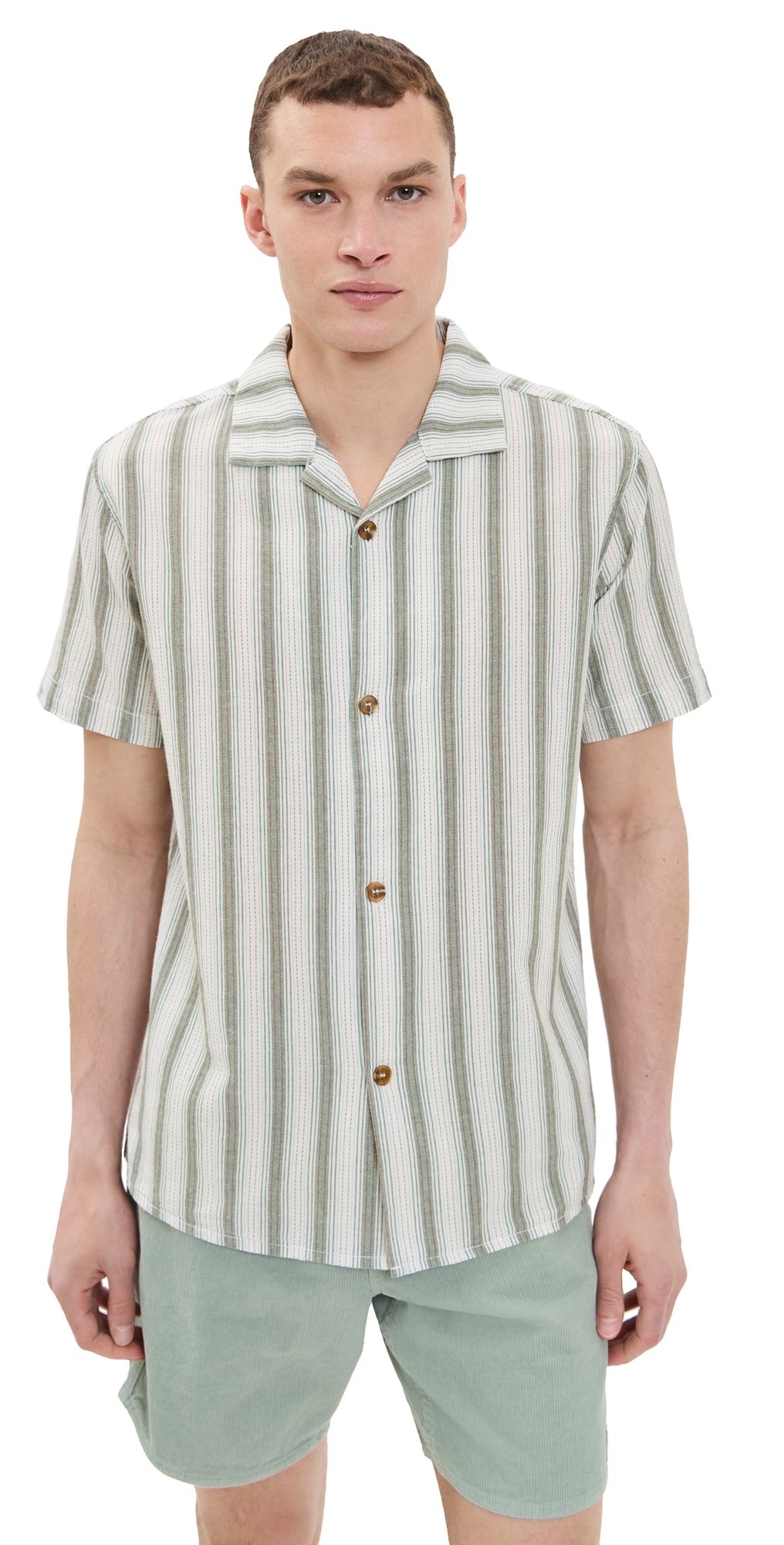 Rhythm Vacation Stripe Shirt Fern S