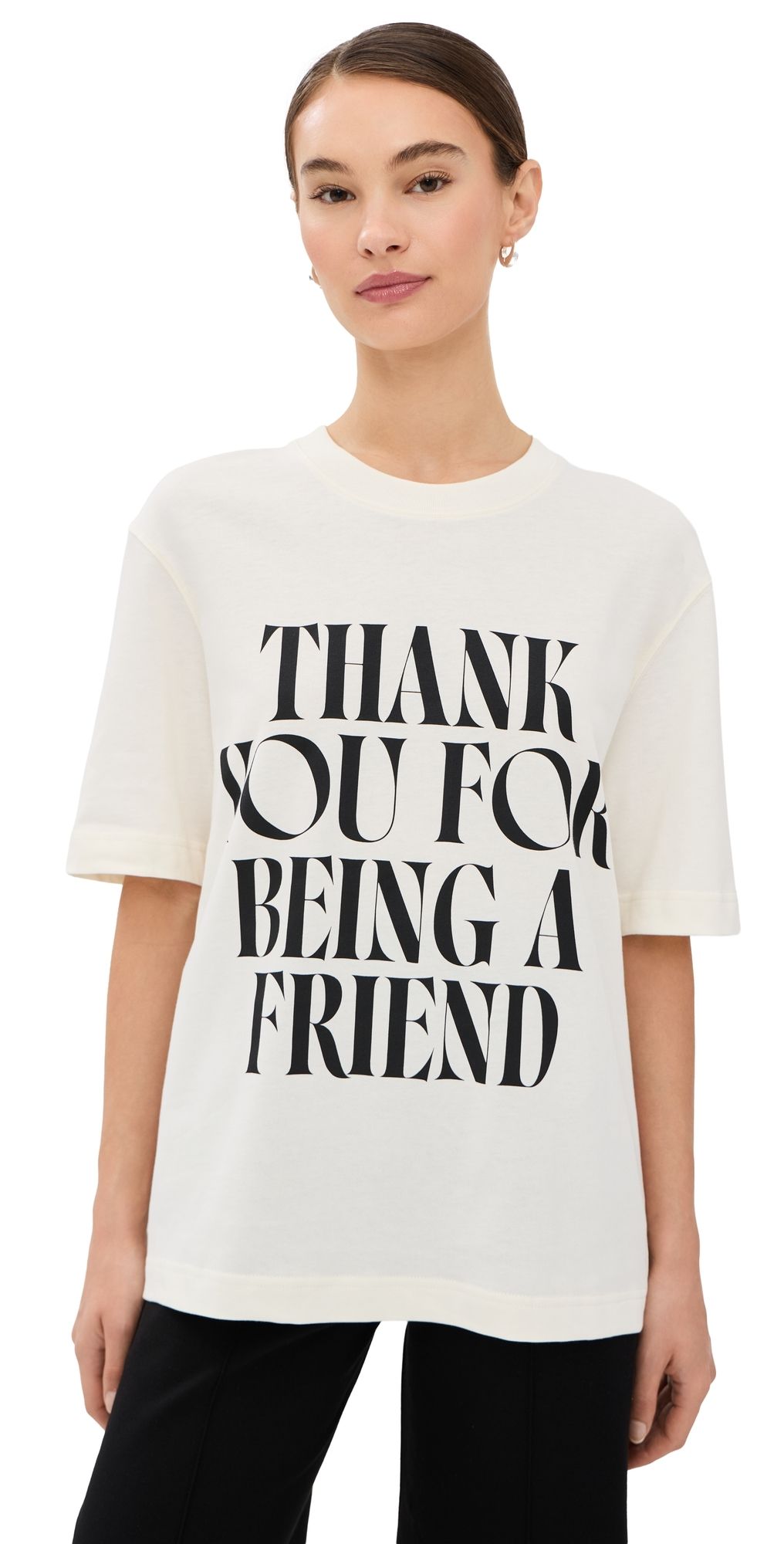 AMI Boxy Fit Friend T-Shirt Blanc Creme M
