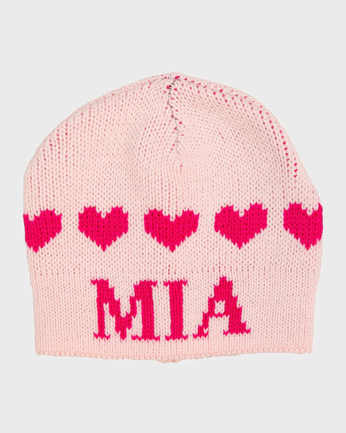 Kid & apos;s String of Hearts Beanie Hat, Personalized