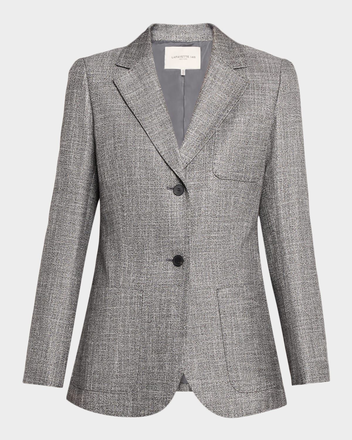 Single-Breasted Twill Blazer