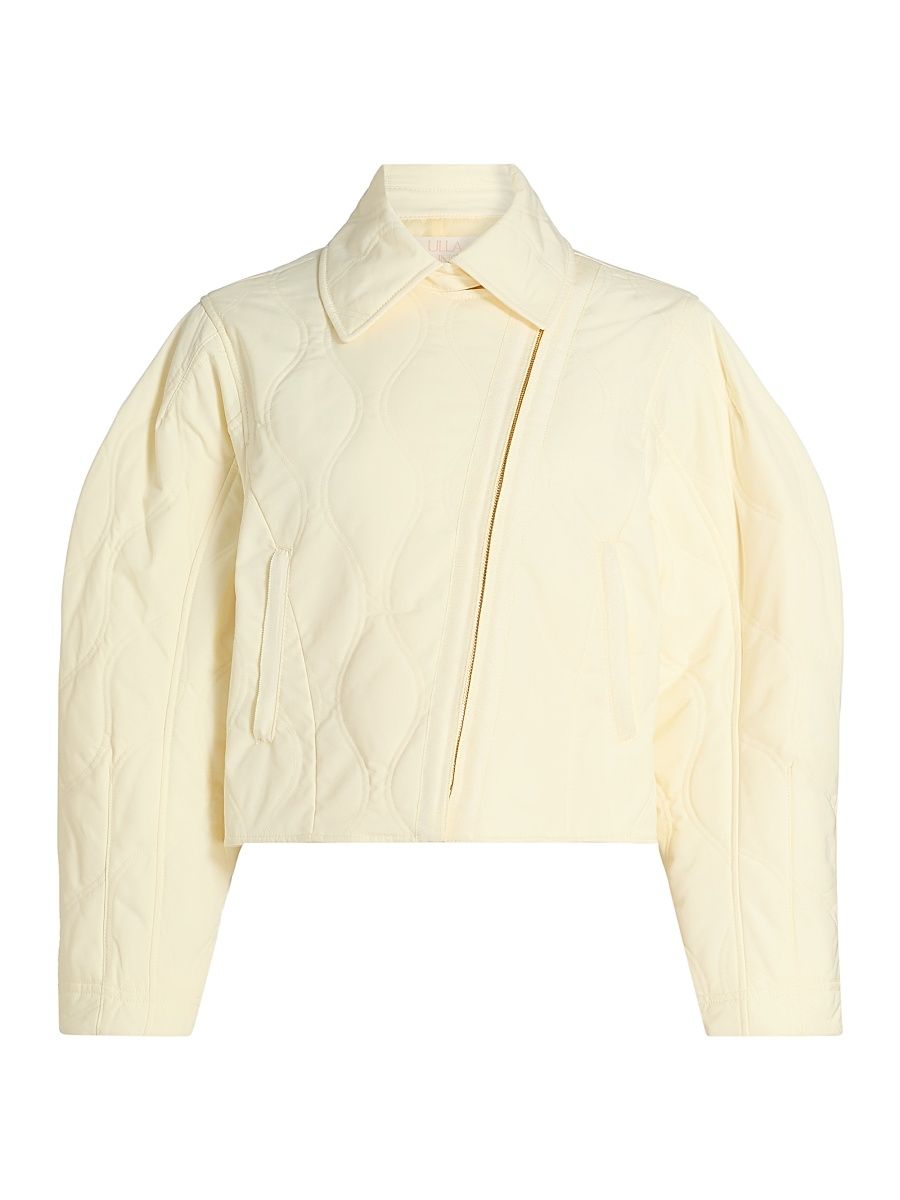 Women's Leonie Quilted Suede Jacket - Butter - Size Large