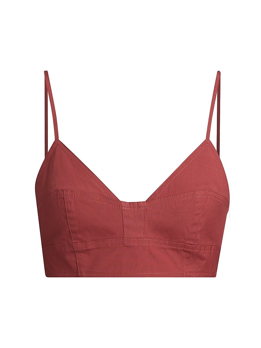 Women's Joan Stretch-Cotton Bra Top - Apple Butter - Size 14
