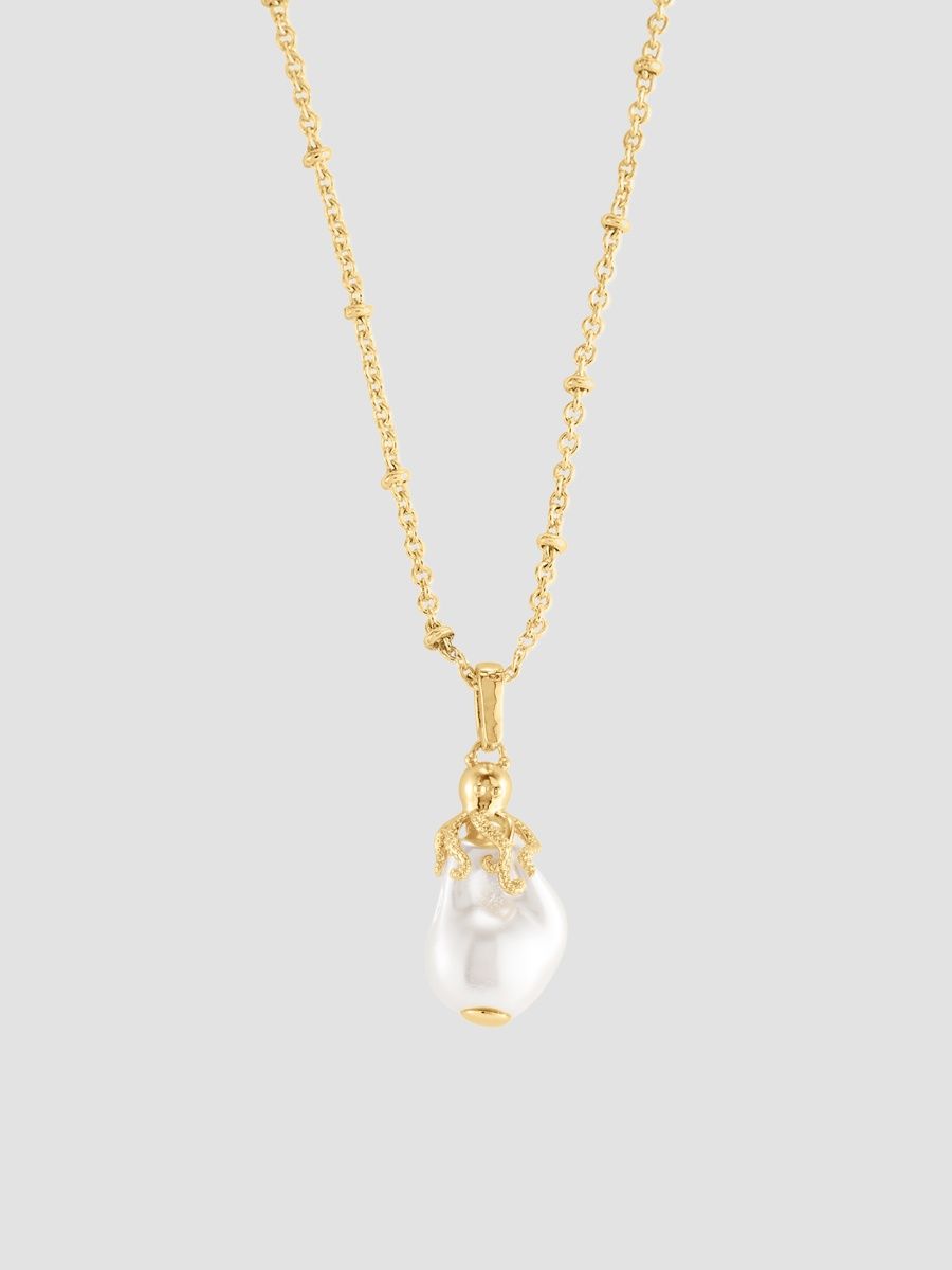 Anabel Aram Women's Milos 18K-Gold-Plated & Pearl Octopus Charm - Yellow