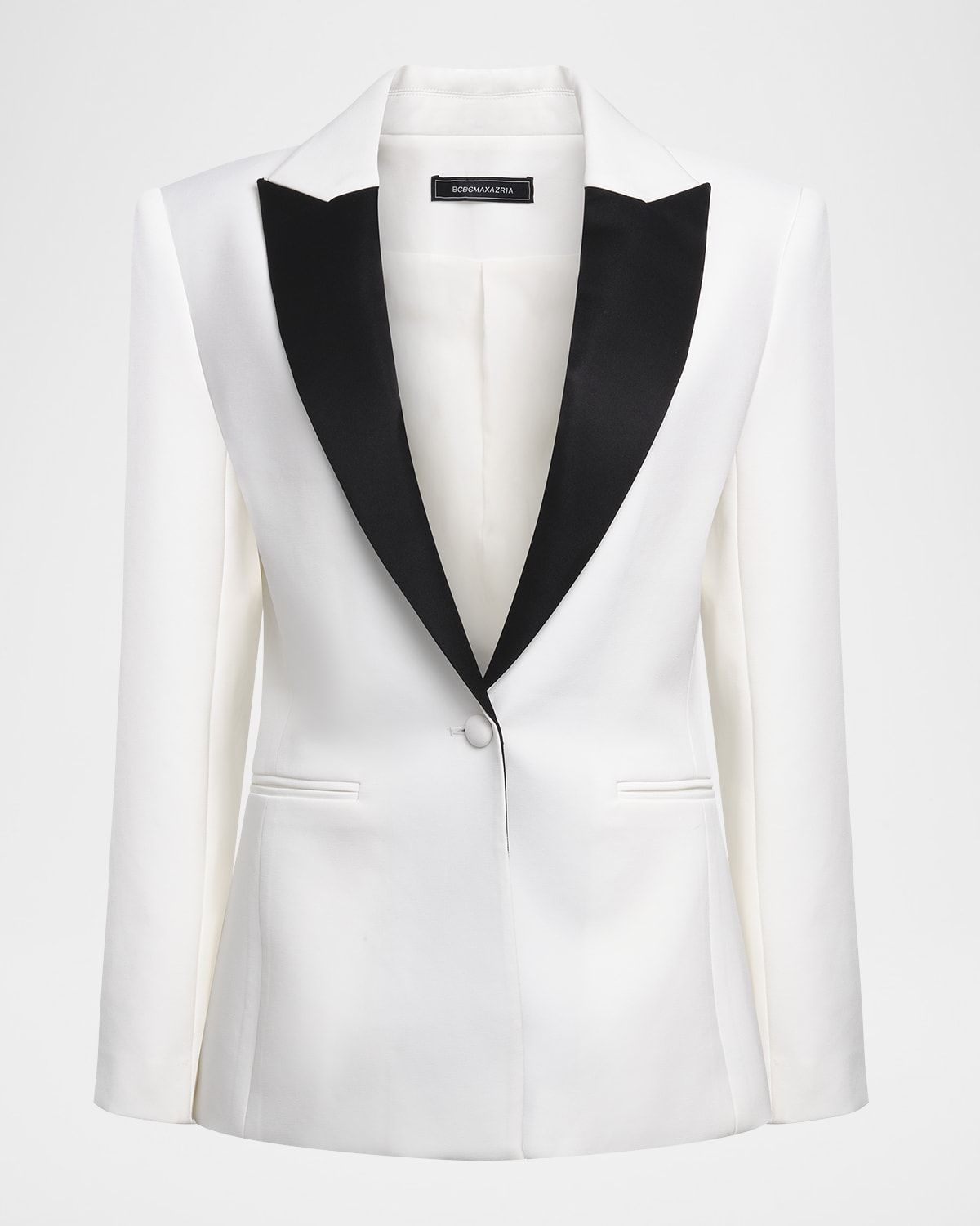 Satin-Lapel Tux Blazer