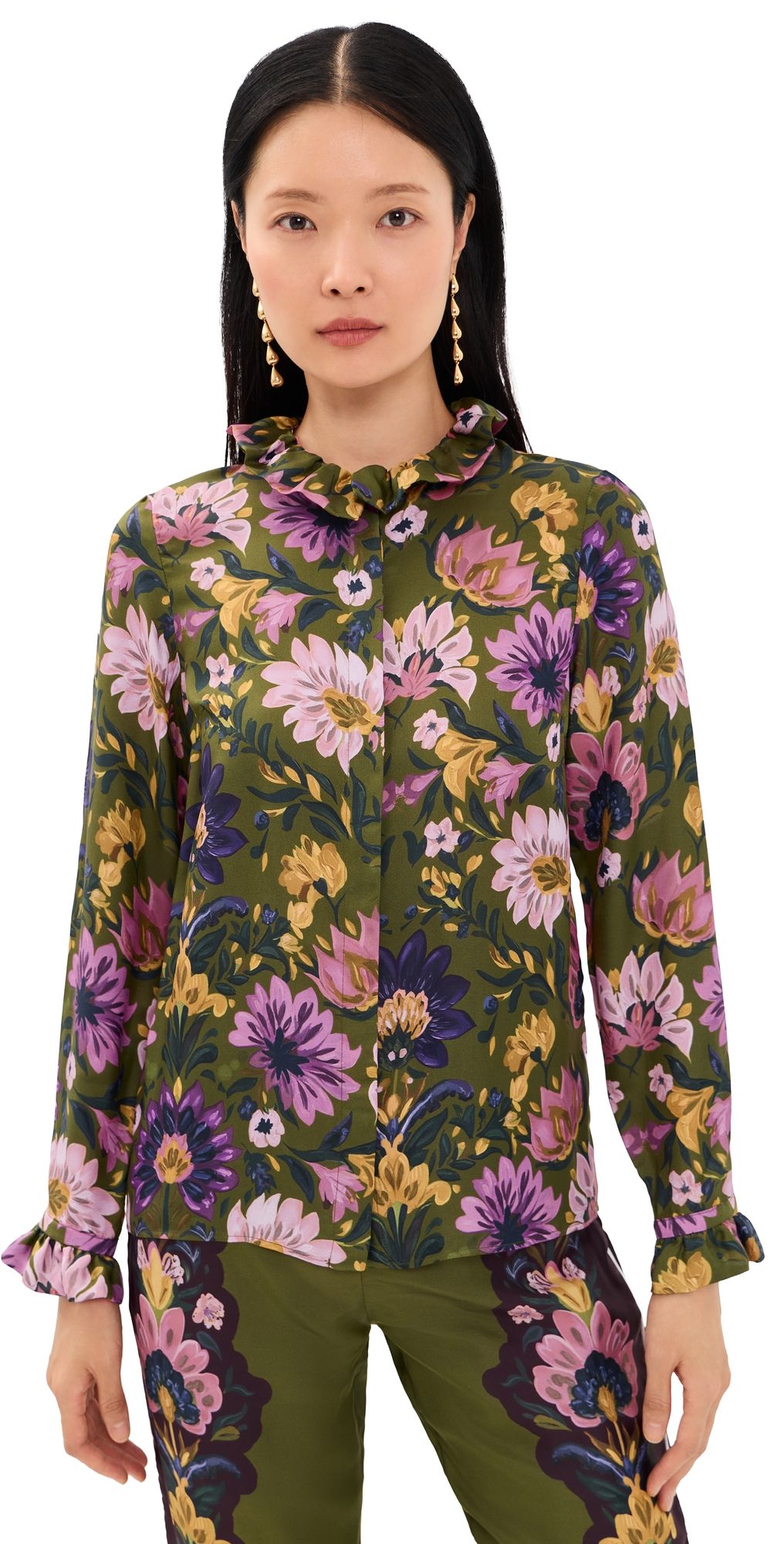 Borgo de Nor Veronica Twill Blouse Ambra Florita 12