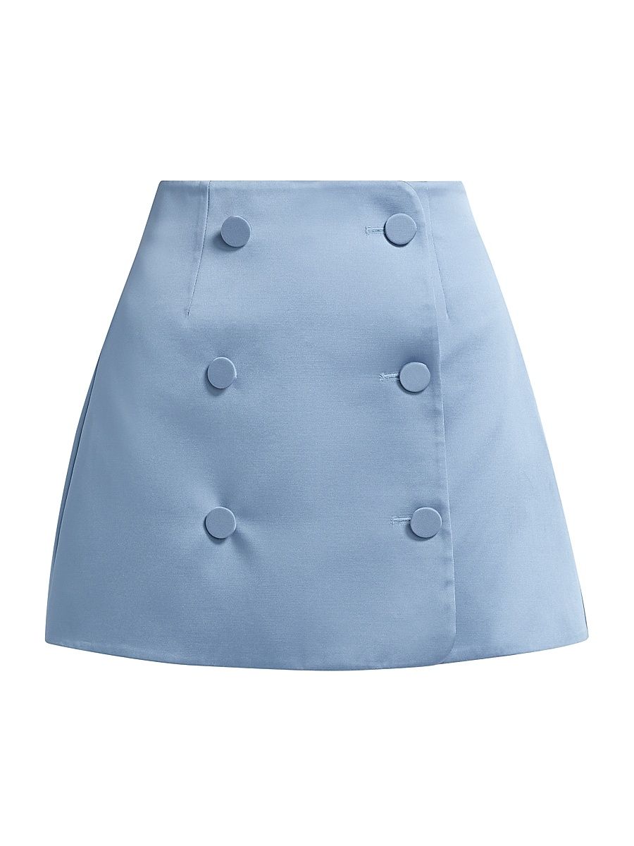 Women's Mary Satin Miniskirt - Cornflower Blue - Size 10