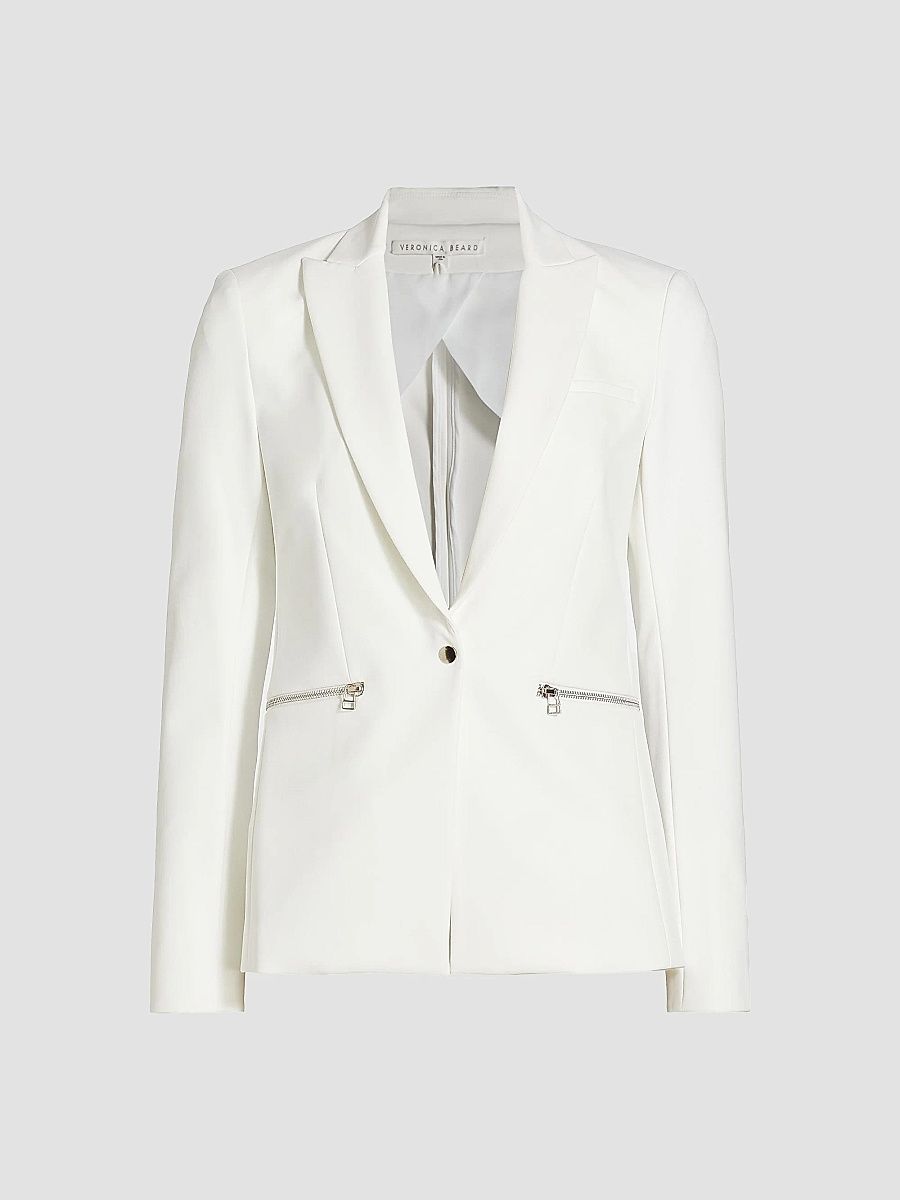 Veronica Beard Women's Core Scuba Jacket - White - Size 14