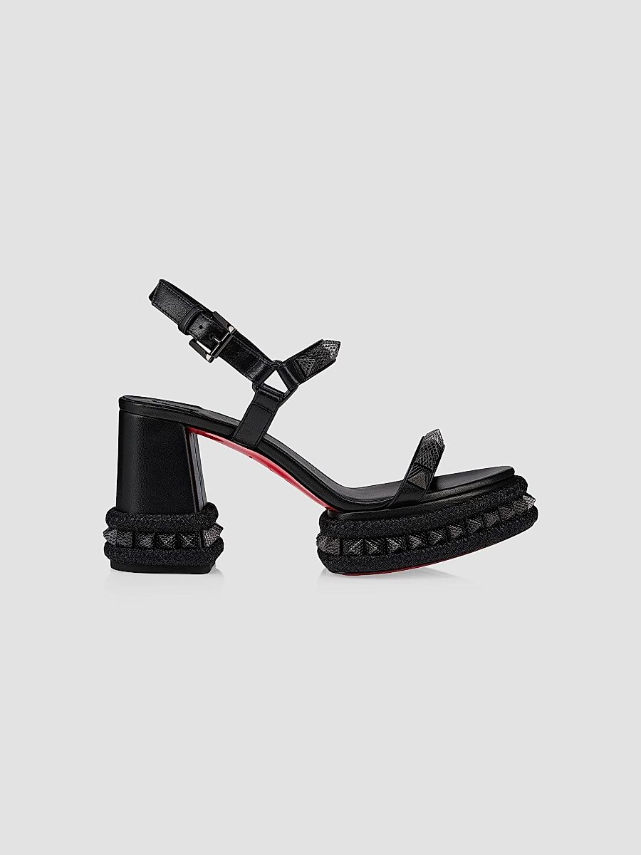 Christian Louboutin Women's Superaclou 85MM Leather Sandals - Black - Size 6