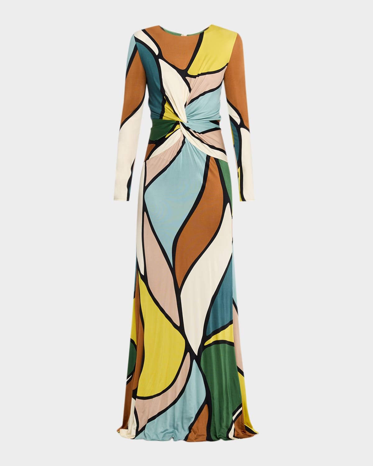 Lucian Abstract-Print Twisted Maxi Dress