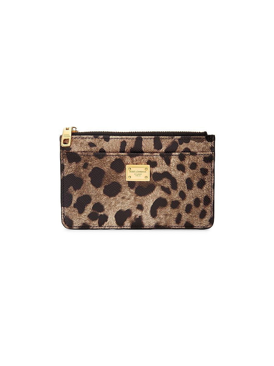 Women's Logo Leopard-Print Leather Card Case - Leo New