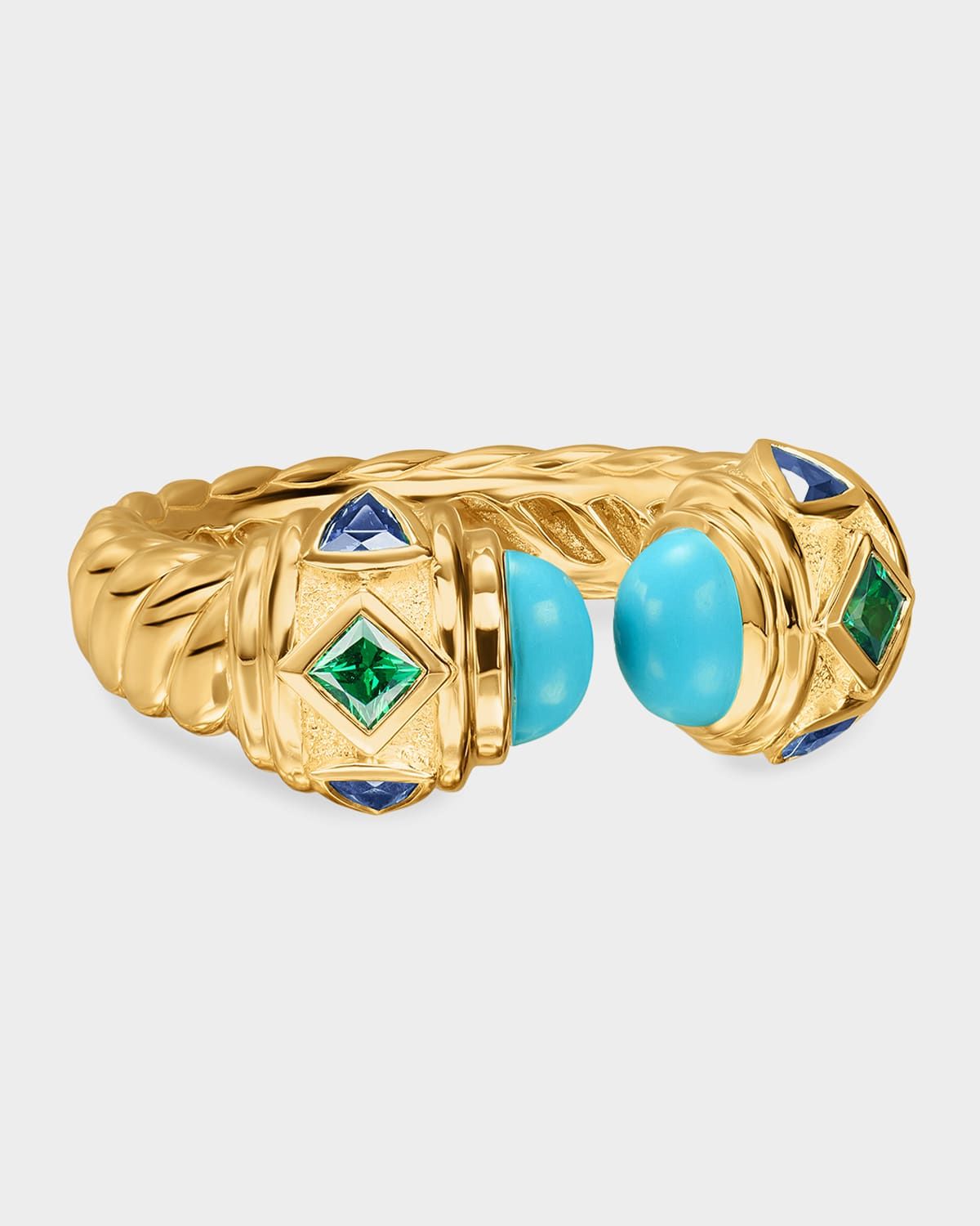 Renaissance Color Ring with Gemstones in 18K Gold, 9.9mm