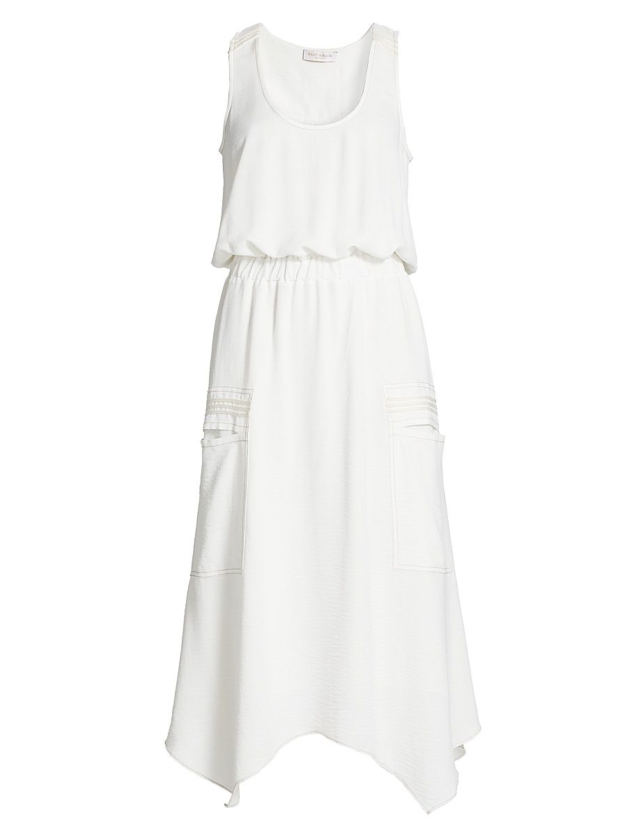 Women's Embellished Hallie Sleeveless Asymmetric-Hem Midi-Dress - Ivory - Size XL
