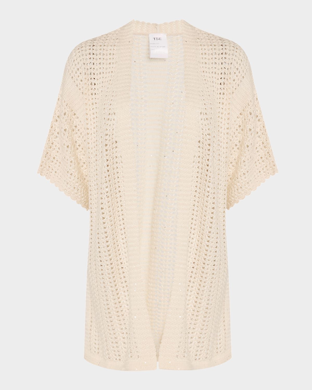 Open-Weave Sequin Cardigan