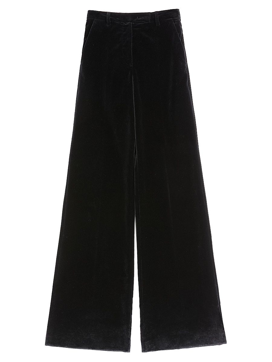 Women's Velvet Trousers - Black - Size 8
