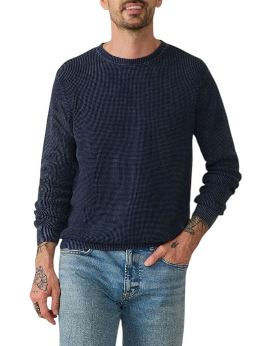 Men's Sunwashed Crewneck Sweater - Blue Nights - Size XXL