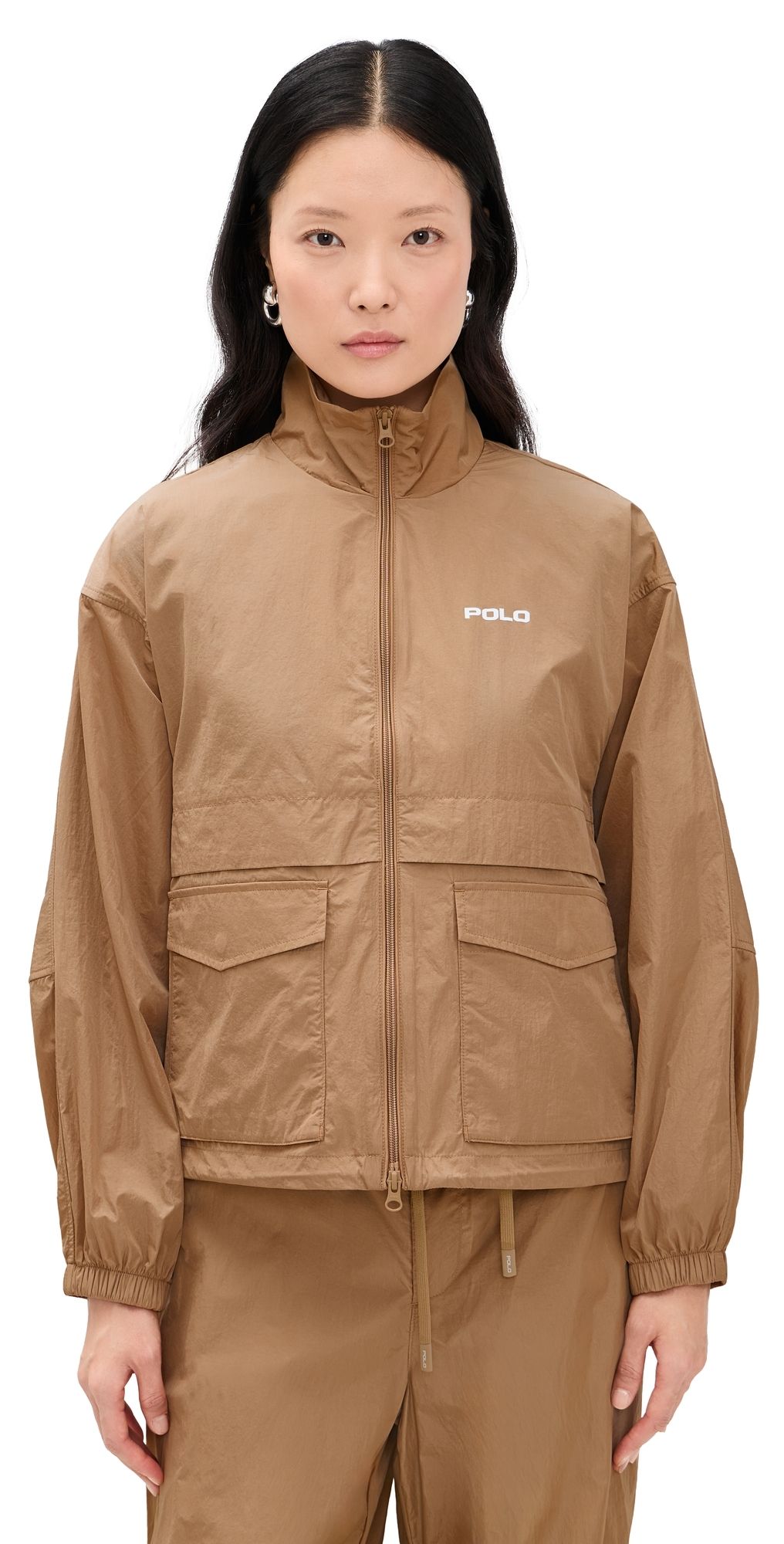 Polo Ralph Lauren Nylon Windbreaker Jacket Cafe Tan S