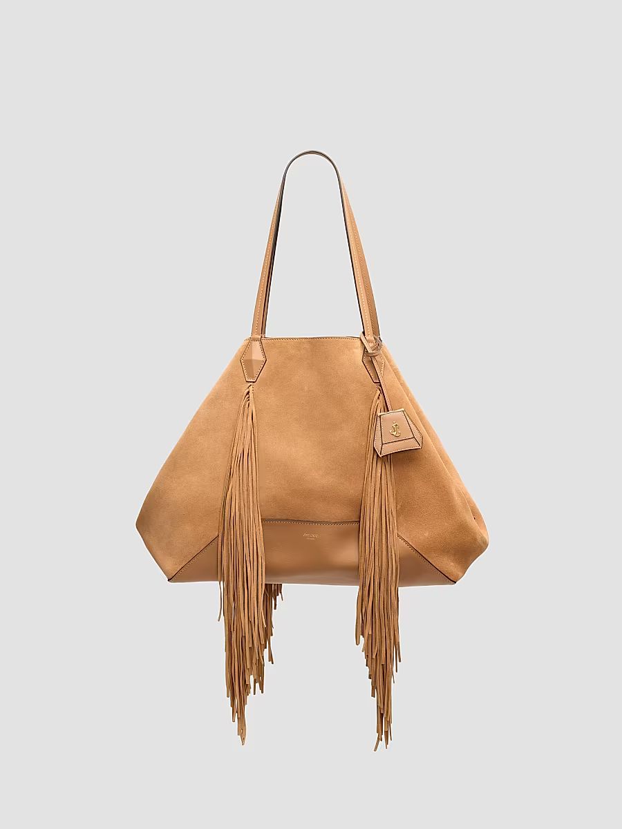 Women's Diamond Suede Tote Bag - Toffee Gold