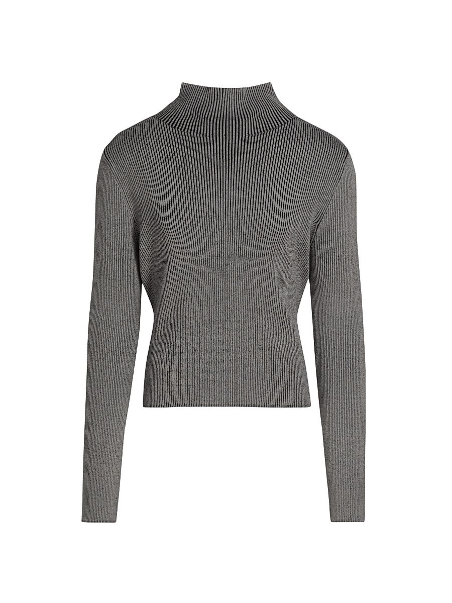 Men's All The Rumors Are True Rib-Knit Mock Turtleneck Sweater - Grey - Size Small