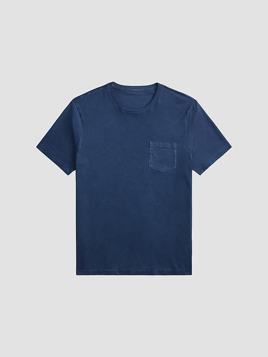 Men's Garment-Dyed Cotton Pocket T-Shirt - Steel Blue - Size XXL