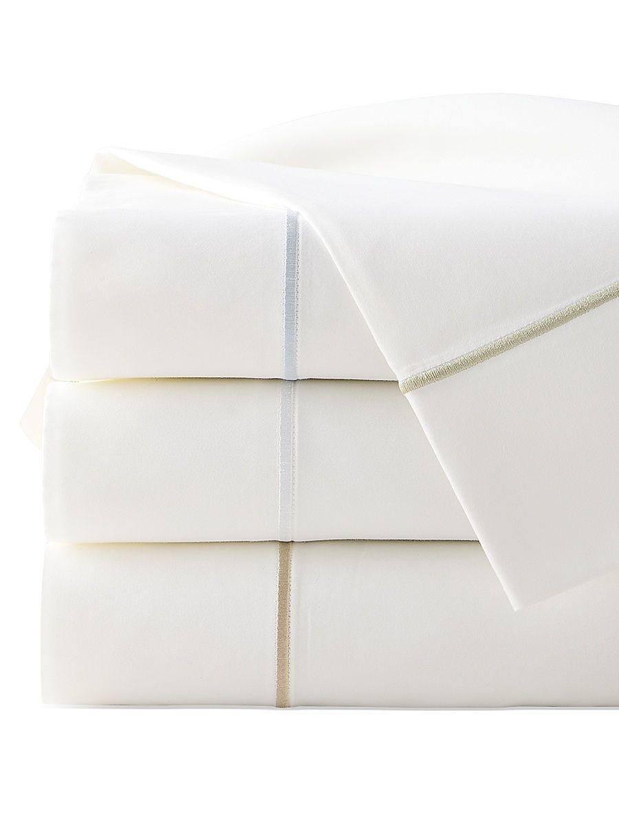 Marcus 2-Piece Cotton King Pillowcase Set - White Green - Size King