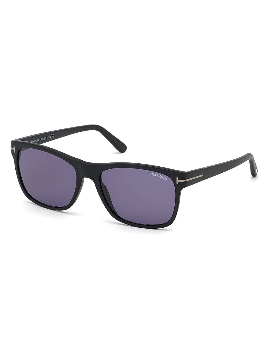 Men's 59MM Square Sunglasses - Matte Black Blue Smoke
