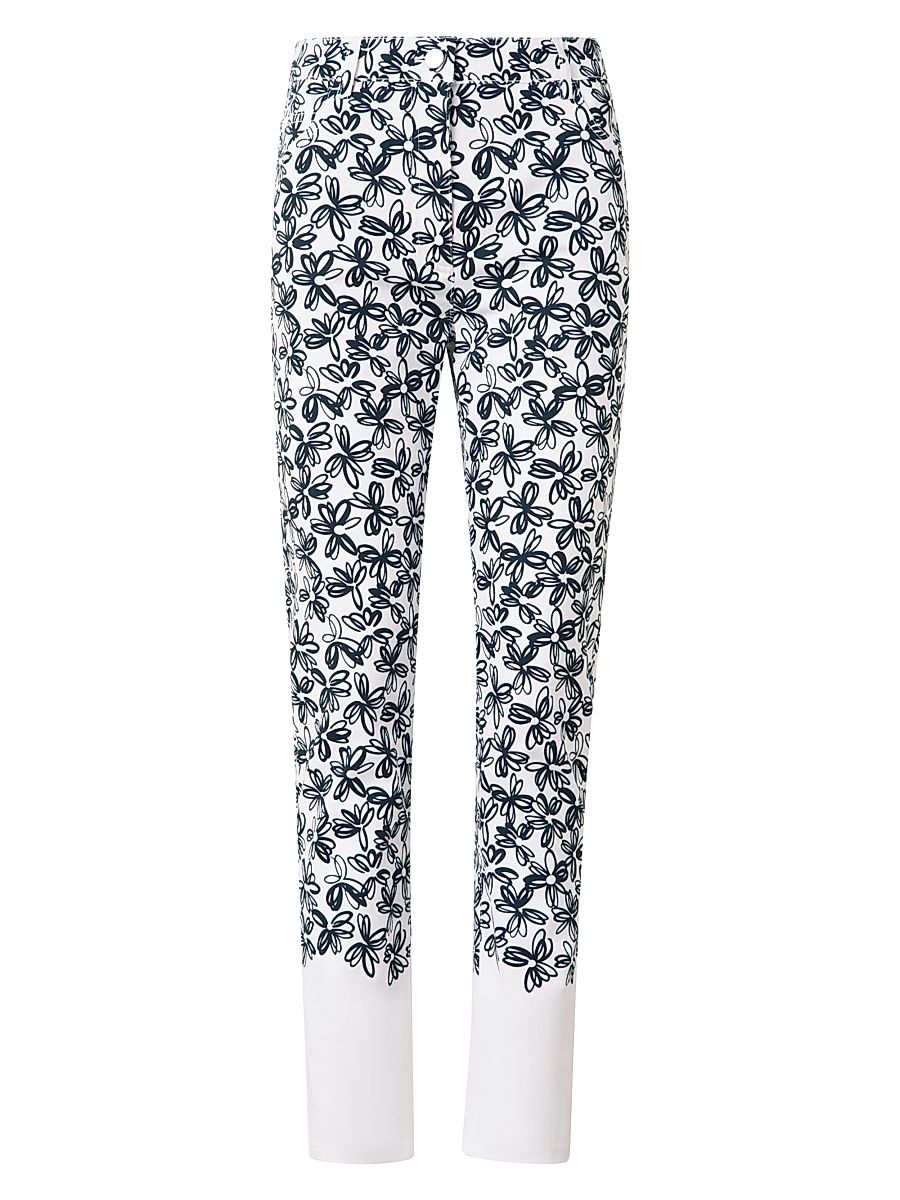 Women's Maru Daisy Print Pants - Cream Black - Size 14