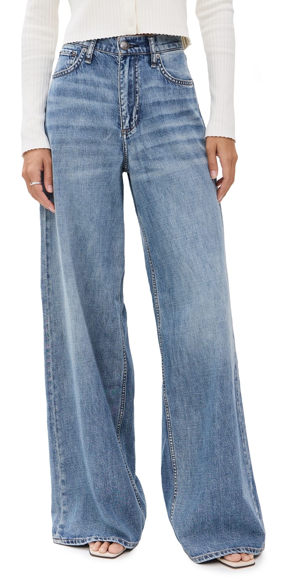 rag & bone Featherweight Sofie High Rise Wide Jeans Beverly 29