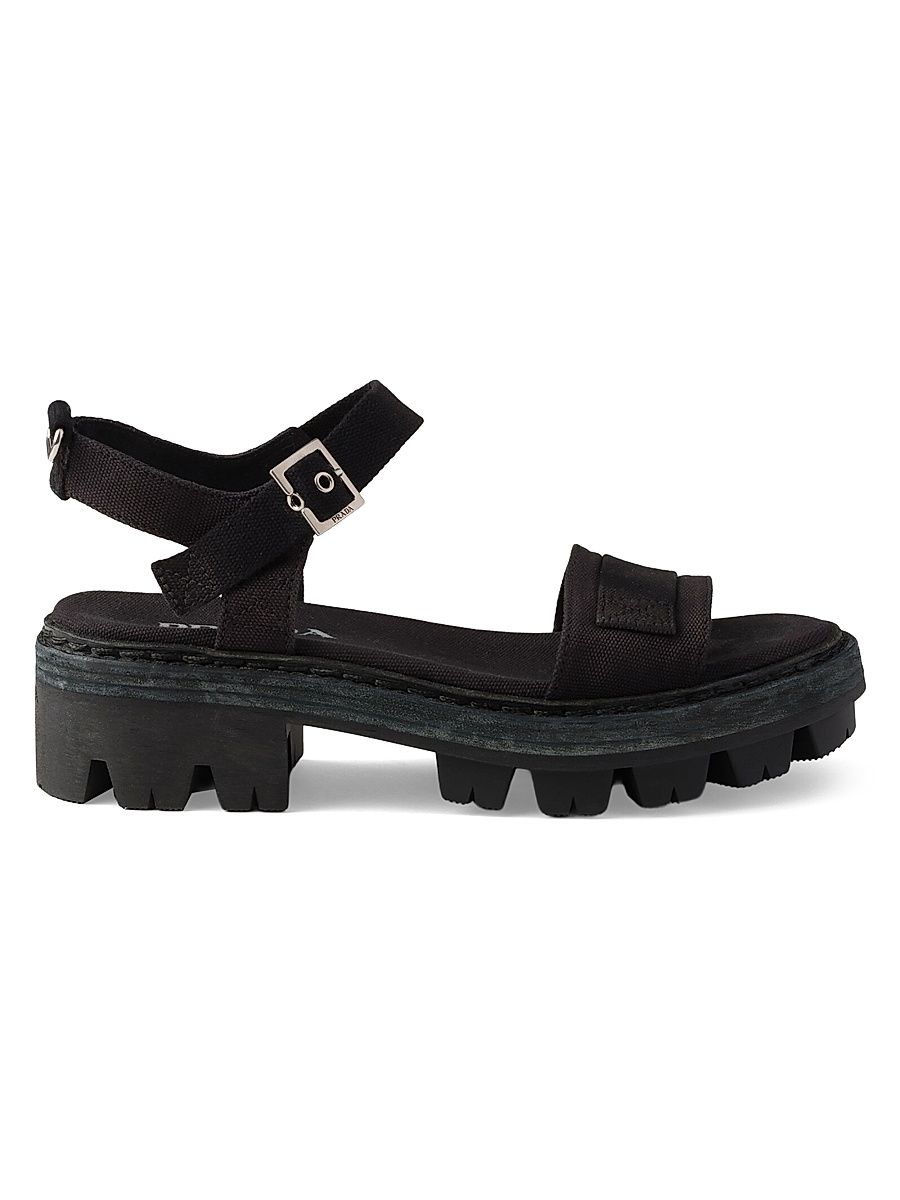 Women's Canvas Sandals - Black - Size 11