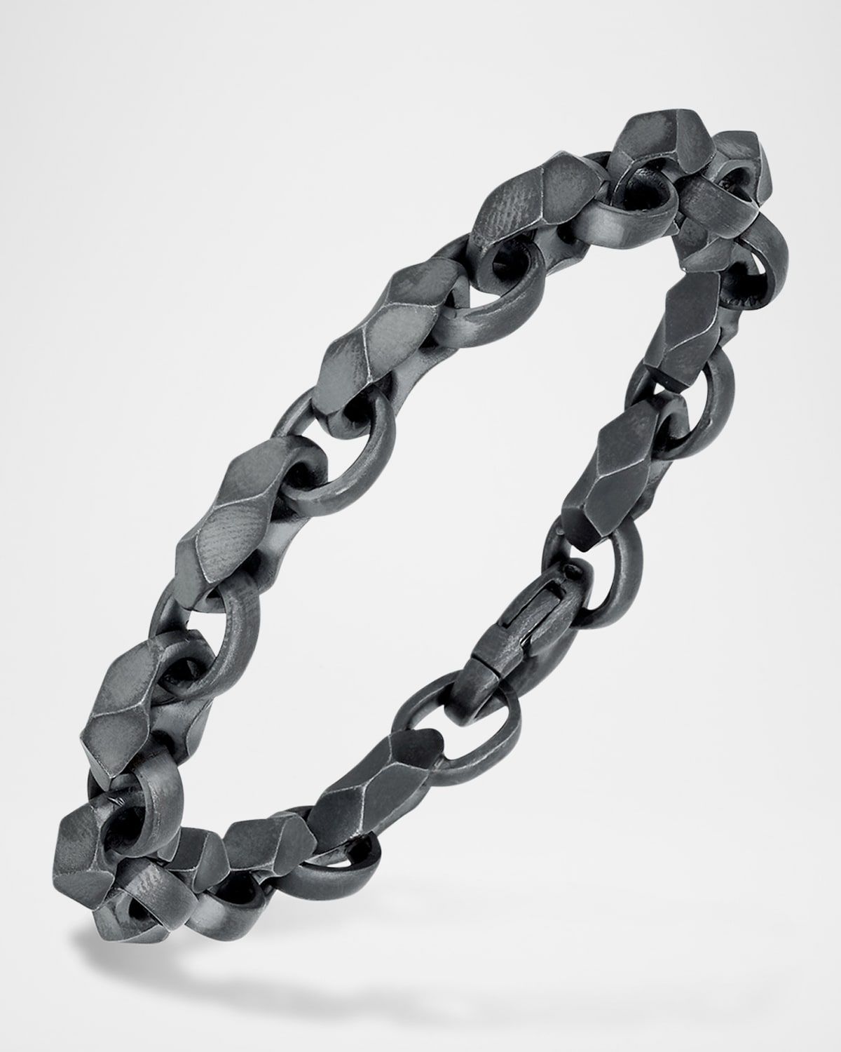 Men & apos;s Ulysses Oxidized Sterling Silver Faceted Link Bracelet
