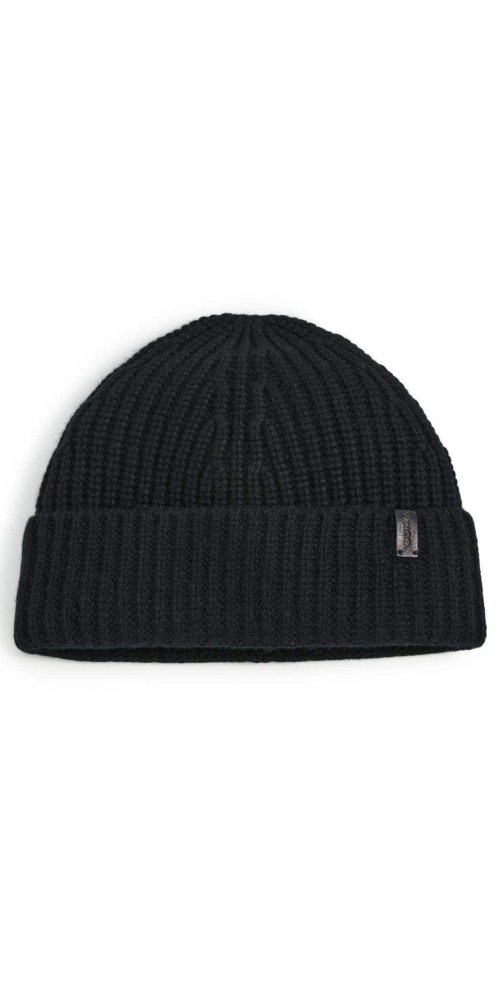 Vince Cashmere Blend Shaker Stitch Knit Beanie Black One Size