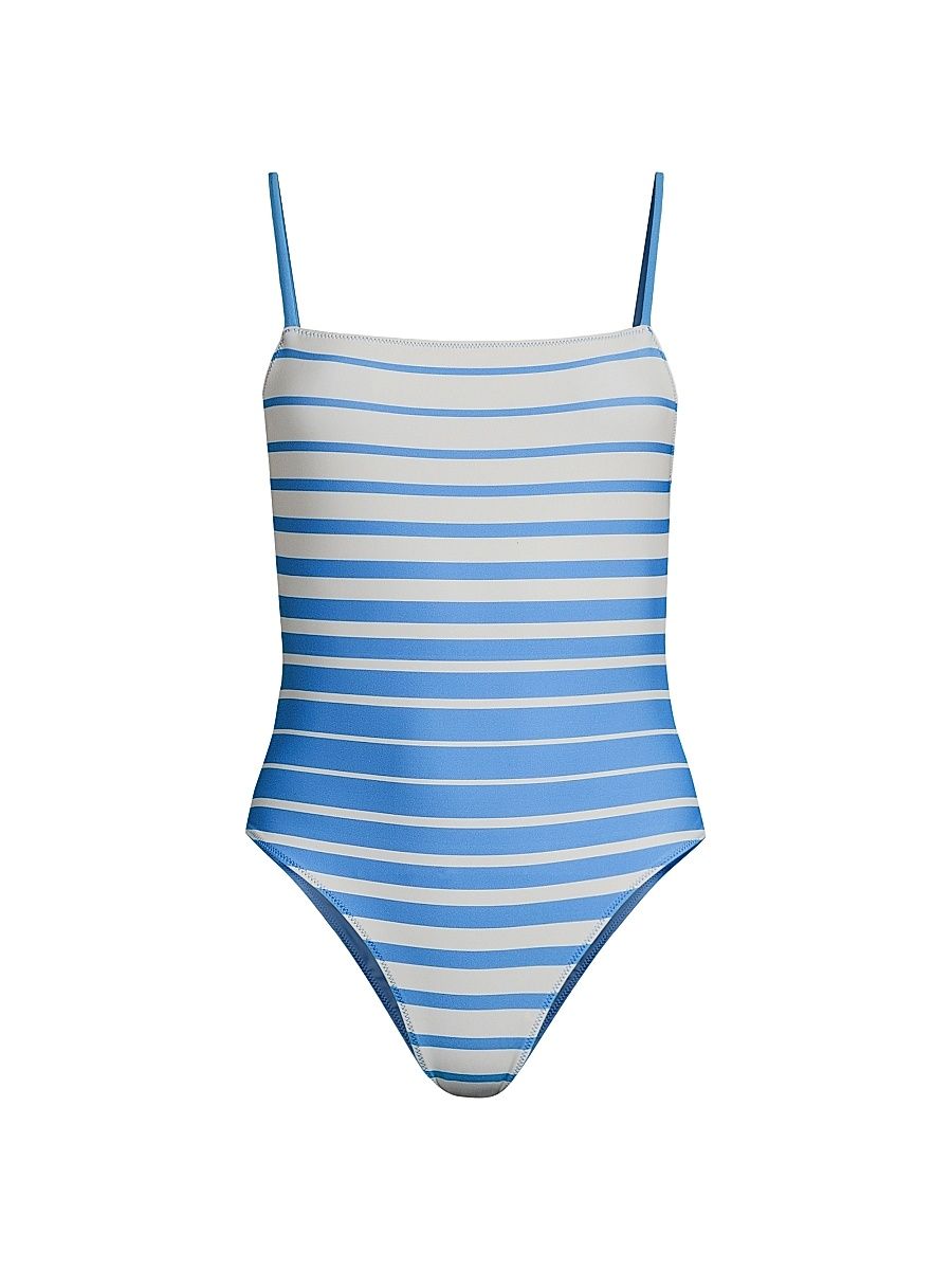 Women's The Renna One-Piece Swimsuit - Sunset Stripe Marina Blue - Size Medium