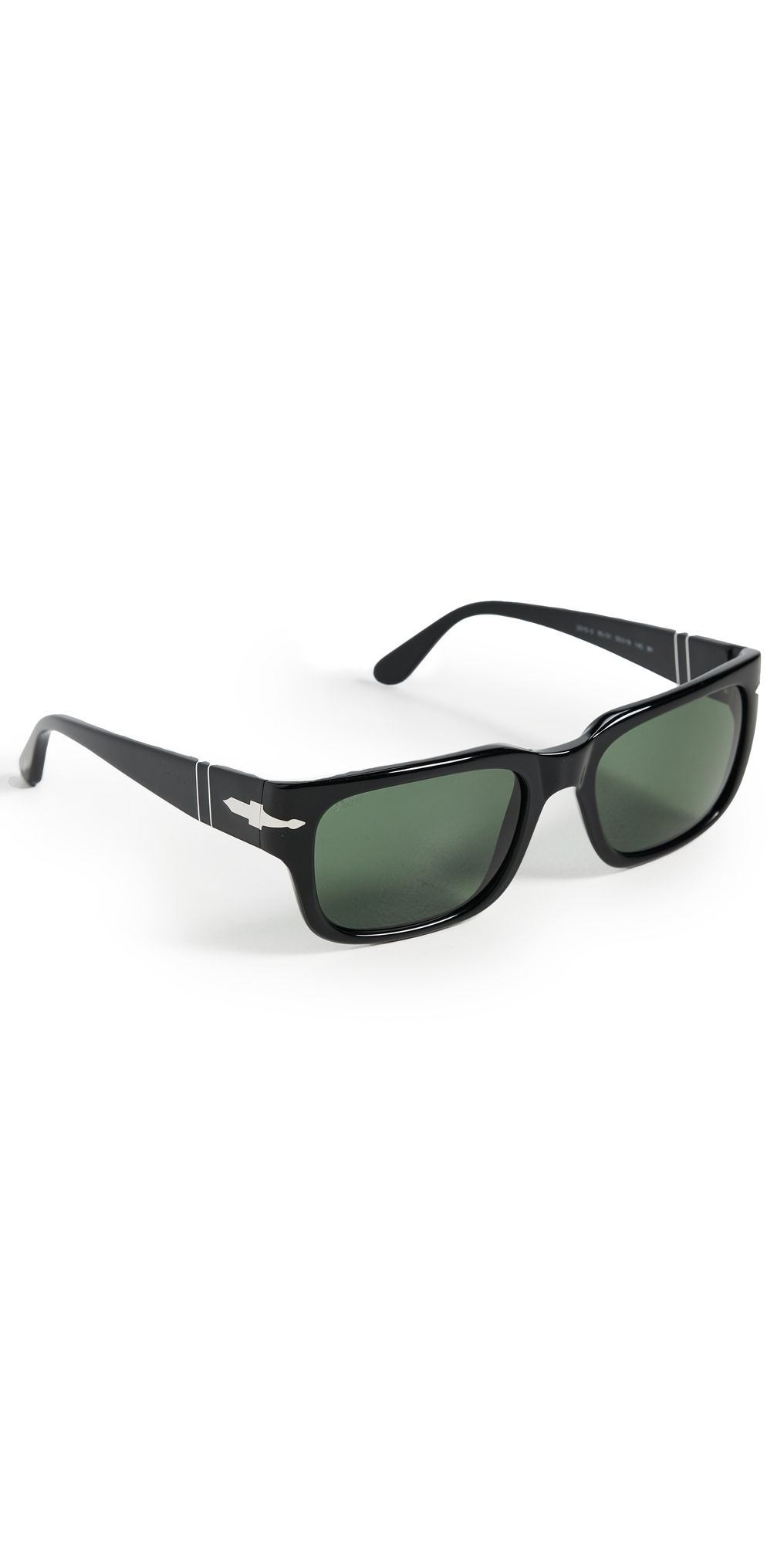 Persol Sartoria Rectangular Sunglasses Black/Green One Size