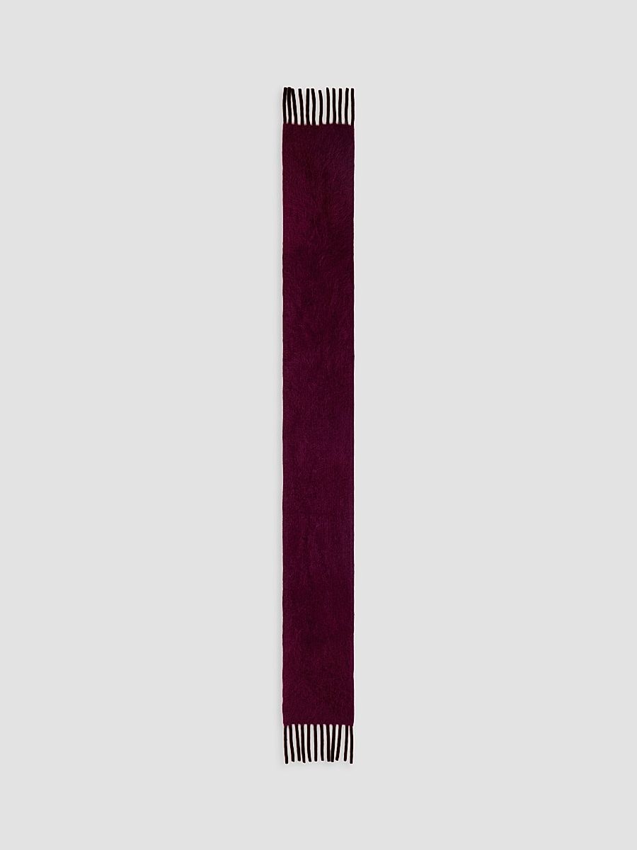 Women's Cashmere Fringed Scarf - Merlot Coffee