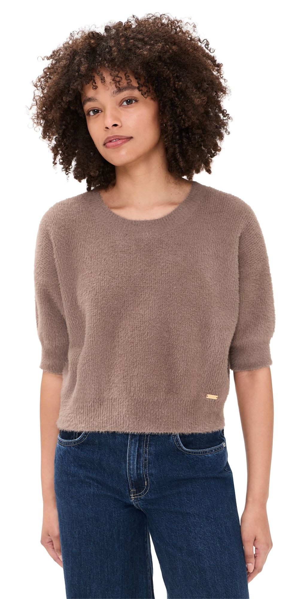 L'AGENCE Guinevere Crop Crew Pullover Cardamom XS