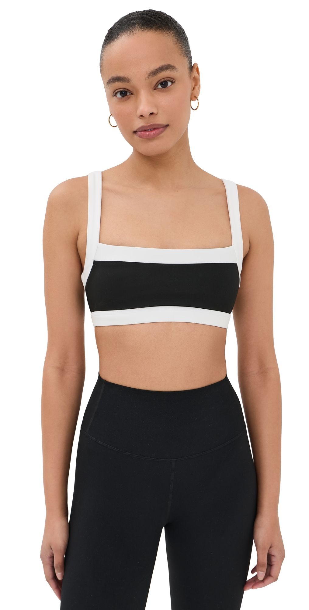 FORM Square Neck Sports Bra Black/White XS