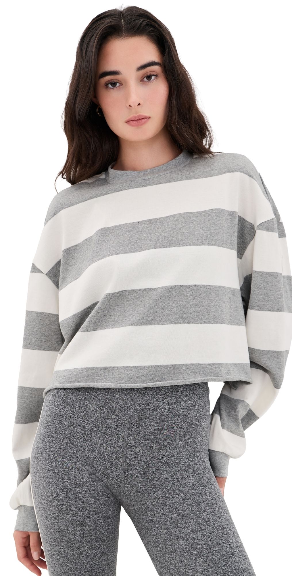 Strut This The Oxford Long Sleeve Sweatshirt Grey/White XL