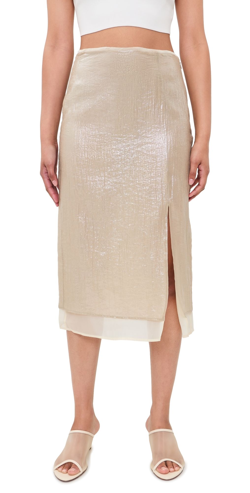 rag & bone Suki Combo Skirt Beige 14