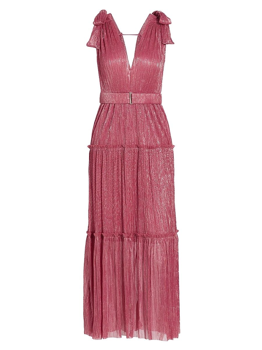 Women's Helena Metallic Tiered Maxi Dress - Hot Pink - Size XL