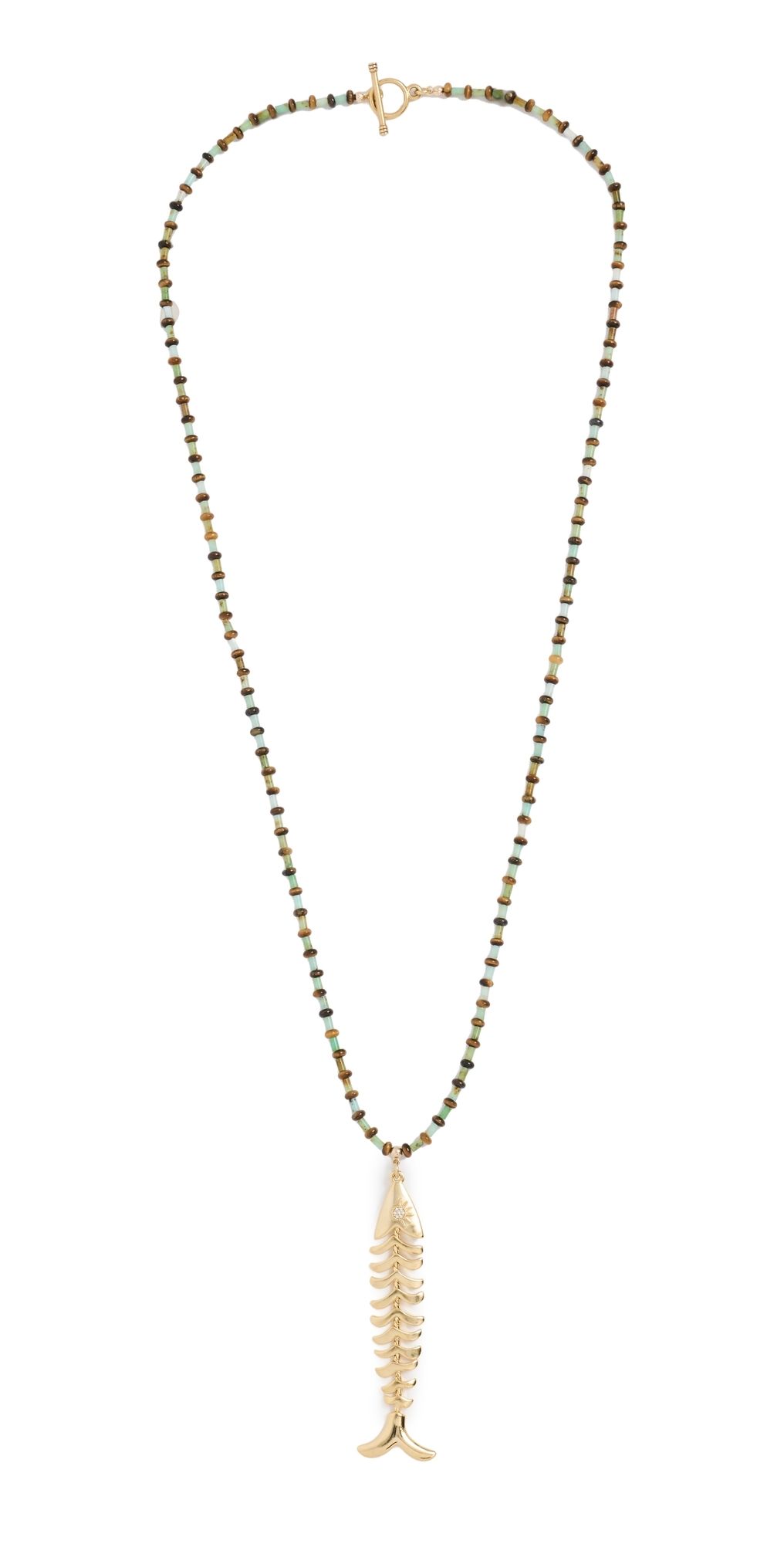 Brinker + Eliza Saltwater Necklace Gemstone Multi/Gold One Size